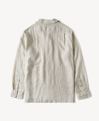 back view of 1950s Italian Collar Linen Shirt