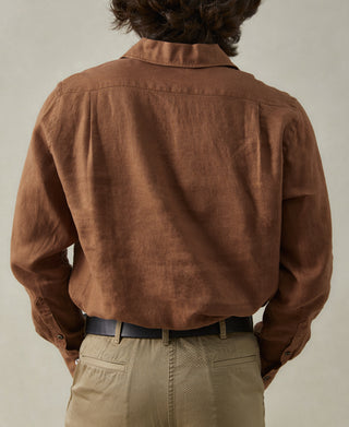 back view of 1950s Italian Collar Linen Shirt