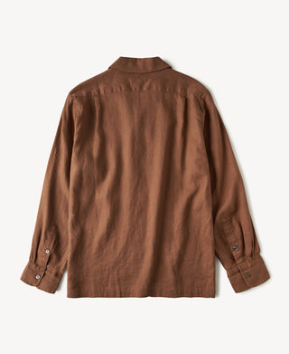 back view of 1950s Italian Collar Linen Shirt