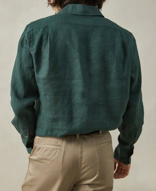 back view of 1950s Italian Collar Linen Shirt