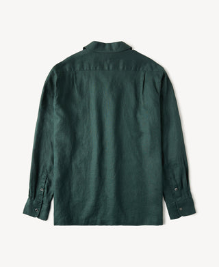 back view of 1950s Italian Collar Linen Shirt