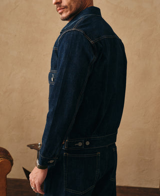 back view of 1950s Type 2 Selvedge Denim Jacket