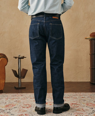 back view of 1954 Zip-Fly Tapered Selvedge Denim Jeans
