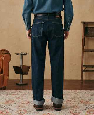 back view of 1955 Classic Biker Selvedge Denim Jeans