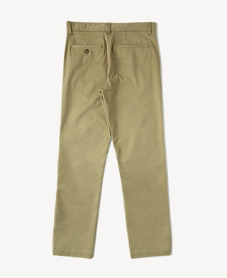 back view of Casual Stretch Cotton-Blend Tapered Pants in Khaki