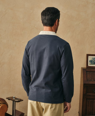 back view of Classic Fit Jersey Tubular Rugby Shirt