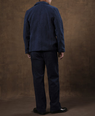 back view of French Indigo-Dyed Sashiko Work Jacket