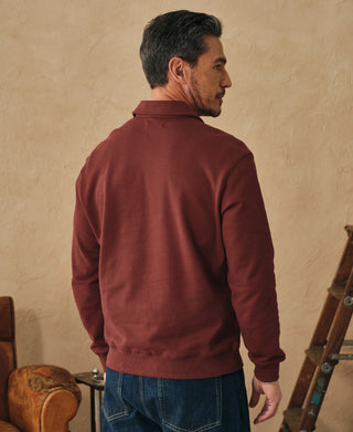 back view of Heavyweight Quarter-Zip Collar Sweatshirt
