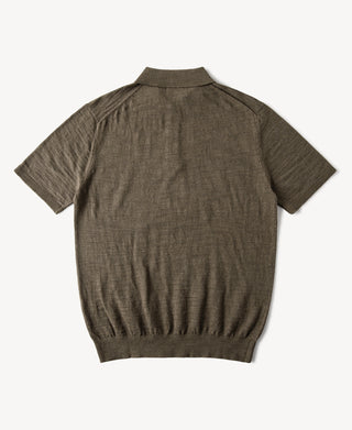 back view of Lightweight Slub Cotton Knit Polo