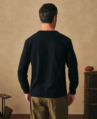 back view of Loopwheel Long Sleeve Cotton T-Shirt