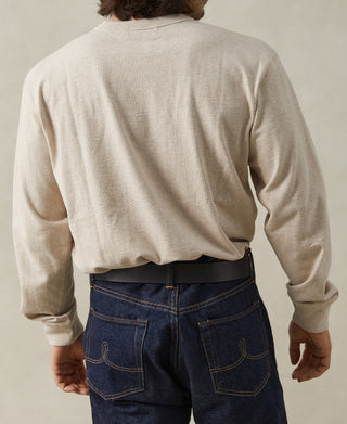 back view of Loopwheel Long Sleeve Cotton T-Shirt