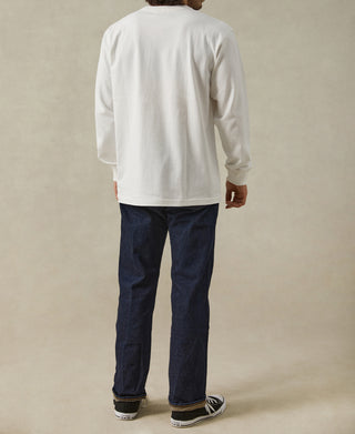 back view of Loopwheel Long Sleeve Cotton T-Shirt