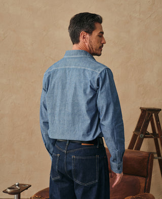 back view of Military Chambray Workshirt
