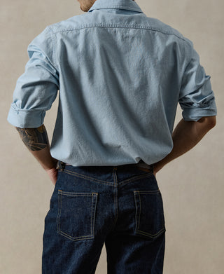 back view of Military Wash Chambray Workshirt