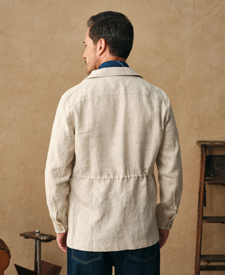 back view of Linen Safari Jacket