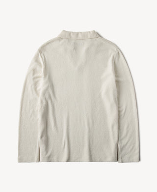 back view of Silk and Cotton-Blend Terry Cloth Polo Shirt