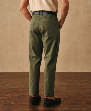 back view of Vintage Washed Tapered 5-Pocket Pants