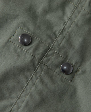 back waist cinch tabs of M-65 Salt Shrinkage Poplin Short Parka