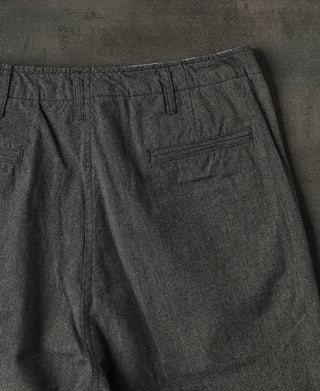 back welt pocket of Black Chambray Work Pants