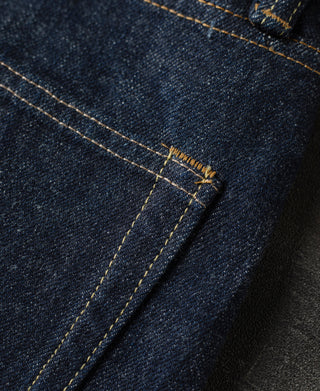 bartack-reinforced detail of 1954 Zip-Fly Tapered Selvedge Denim Jeans