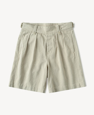 British Army Cotton-Linen Gurkha Shorts in Natural