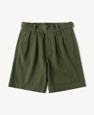 British Army Cotton-Linen Gurkha Shorts in Olive
