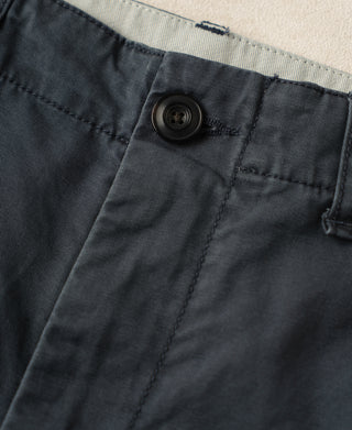 button detail of 1930s Washed Officer Chino Shorts