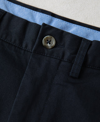 button detail of Casual Stretch Cotton-Blend Tapered Pants in Navy