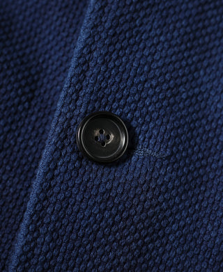 button detail of Indigo-Dyed Sashiko Work Jacket