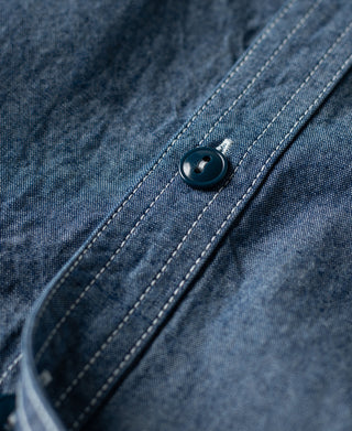 button detail of Military Chambray Workshirt