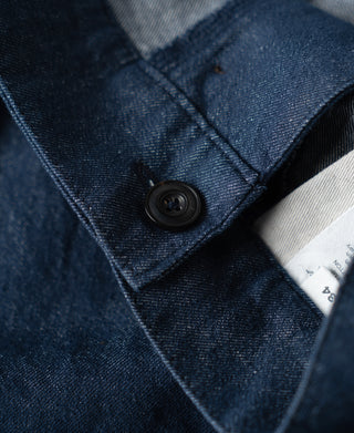 Button Detail of Relaxed Double-Pleated Hemp-Cotton Shorts