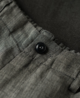Button Detail of Relaxed Ramie Herringbone Shorts