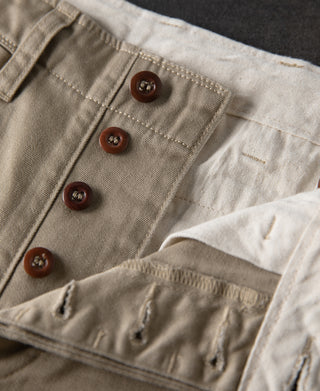 button fly of 1950s US Army Officer Chino Trousers