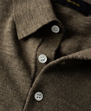 buttons of Lightweight Slub Cotton Knit Polo