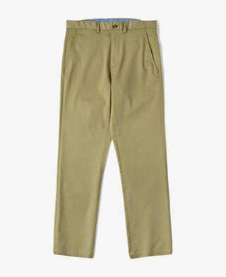 Casual Stretch Cotton-Blend Tapered Pants in Khaki