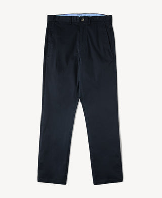 Casual Stretch Cotton-Blend Tapered Pants in Navy