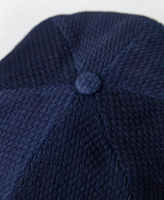 center button of Indigo-Dyed Sashiko Bucket Hat