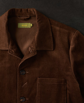 chest detail of 1940s French Corduroy Chore Coat