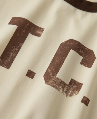 Chest Detail of Heavyweight Cotton T.C. Ringer T-Shirt