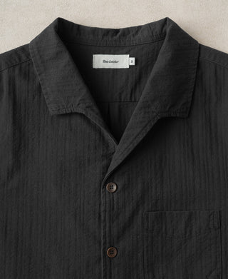 Chest Detail of Italian Collar Salt-Shrunk Shirt