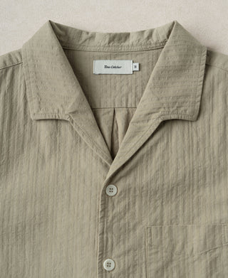 Chest Detail of Italian Collar Salt-Shrunk Shirt