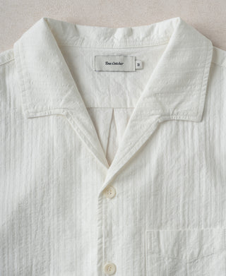 Chest Detail of Italian Collar Salt-Shrunk Shirt