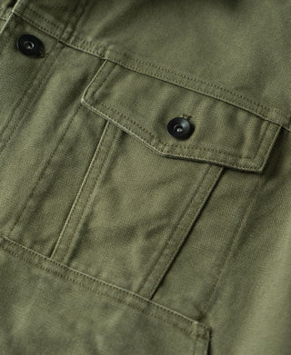 chest flap pocket of Utility Canvas Field Cruiser Jacket