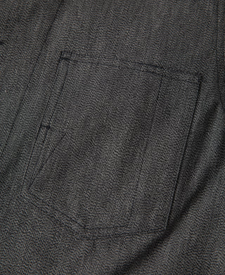 chest patch pocket of Black Chambray Work Jacket