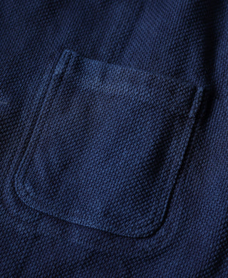 chest patch pocket of Indigo-Dyed Sashiko Work Jacket