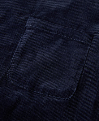 chest pocket of 1940s French Indigo Corduroy Chore Coat