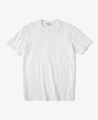 Classic Fit Loopwheel Slub Cotton T-Shirt in White
