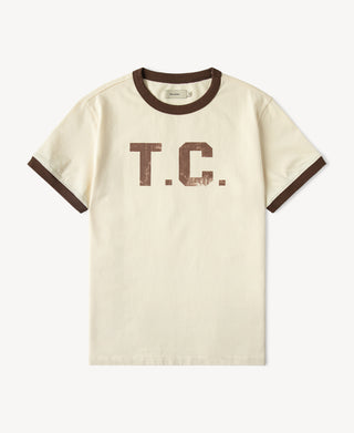 Heavyweight Cotton T.C. Ringer T-Shirt in Apricot