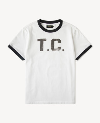 Heavyweight Cotton T.C. Ringer T-Shirt in White