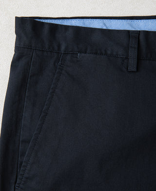coin pocket of Casual Stretch Cotton-Blend Tapered Pants in Navy